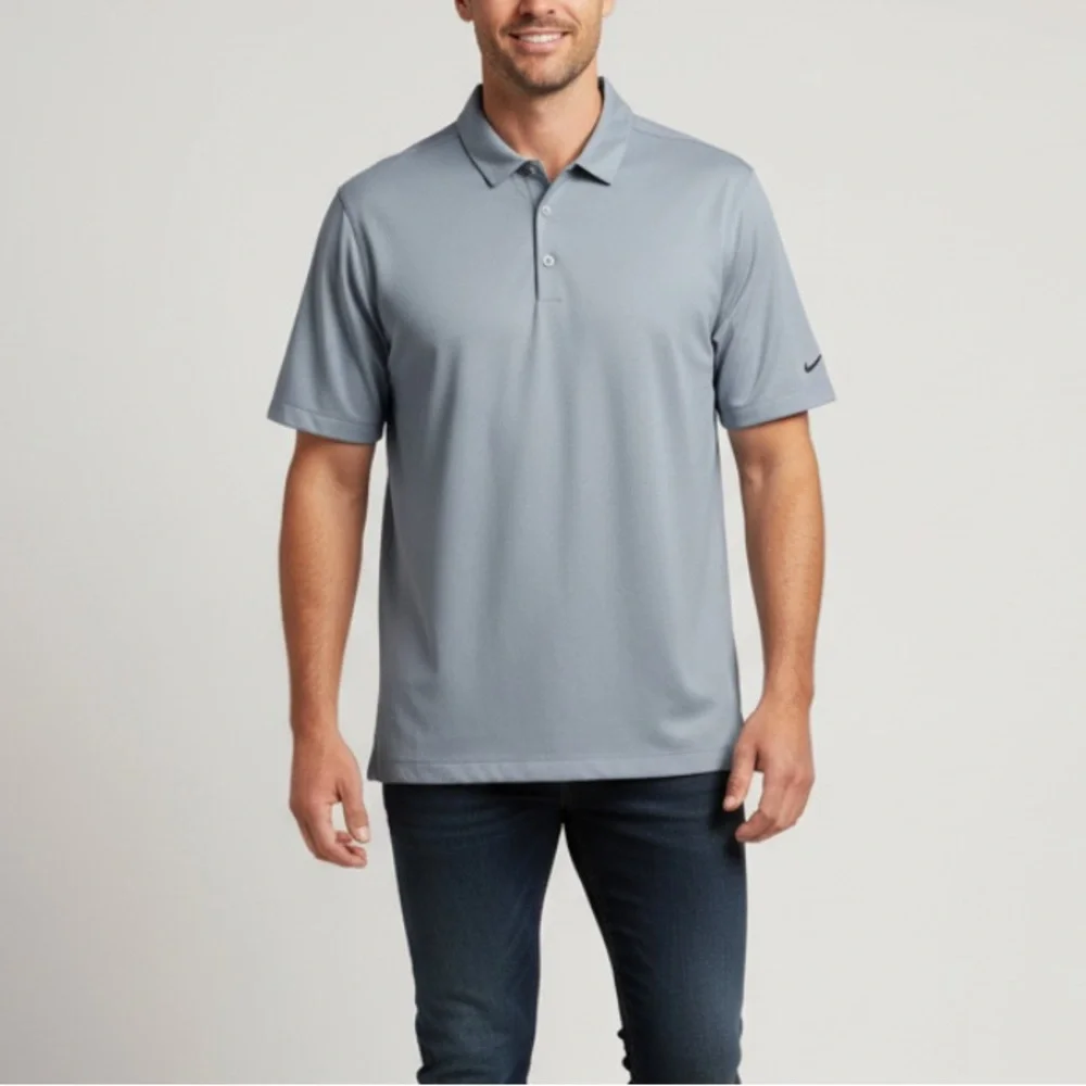 Nike Golf Tour Performance Polo Sporty XXL Blue Gray Dri FIT Athleisure Mens - Picture 10 of 10